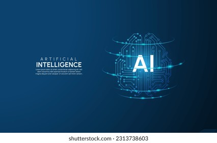 Artificial intelligence network concept background template Vector illustration.