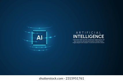 Artificial intelligence network concept background template Vector illustration.