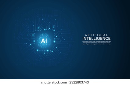 Artificial intelligence network concept background template Vector illustration.