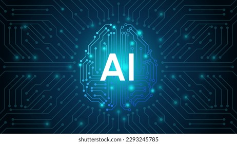 Artificial intelligence network concept vector background template