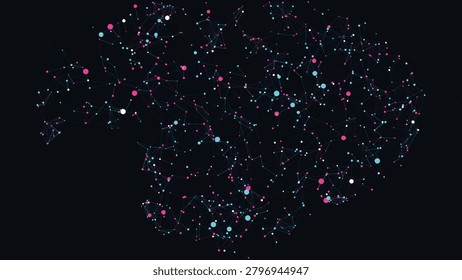 Artificial intelligence neural network brain on dark background