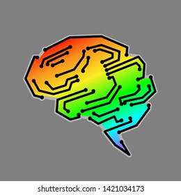 Artificial Intelligence, Neural networks, Industry 4.0, Printed circuit board (PCB), Electronic brain, High tech.