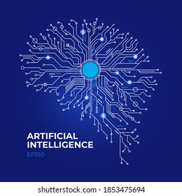 Artificial Intelligence. Neuro Network Digital Brain.