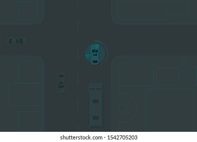 Artificial Intelligence new future technology self driving car illustration