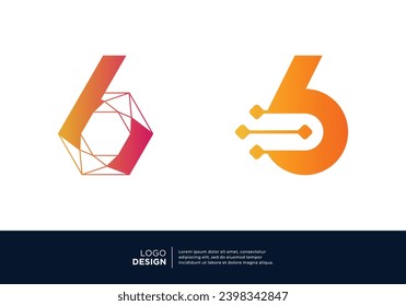 Artificial Intelligence Number 6 logo design.