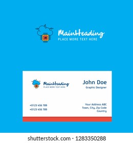 Artificial intelligence on cloud logo Design with business card template. Elegant corporate identity. - Vector