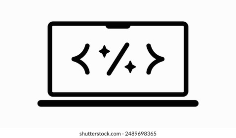 Artificial intelligence on laptop icon, personal Ai experience