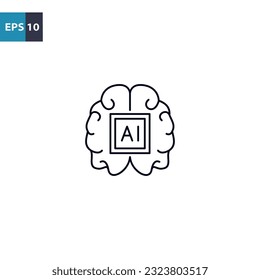 Artificial intelligence outline icon Vector illustration