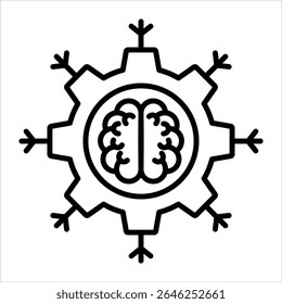 artificial intelligence outline icon vector illustration