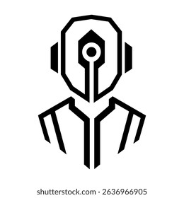 Artificial intelligence, outline robot icon. Simple vector design.