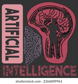 The Artificial intelligence particles, geometric art, line and dot of AI Technology. 
abstract vector illustration.