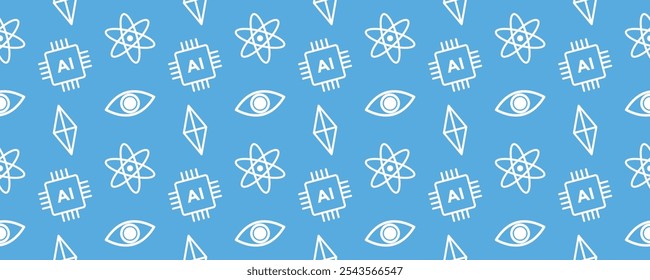 Artificial intelligence pattern background blue