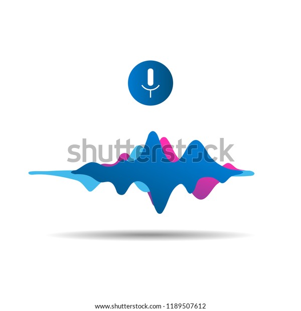 Artificial Intelligence personal assistant\
and voice recognition concept technologies. Microphone with voice\
and sound. Vector\
illustration