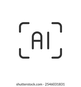 Artificial intelligence photography camera vector icon isolated on white background