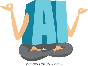 Artificial intelligence practicing yog in lotus position