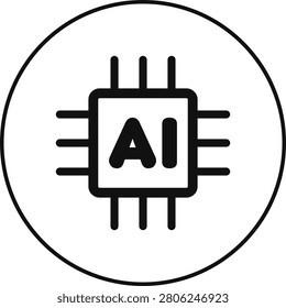 Artificial Intelligence processor chip icon inside a clean circular frame, symbolizing AI computing, digital intelligence, machine learning, and advanced technology. This modern outline vector illustration is ideal for technology branding, software development, AI platforms, web and mobile applications, engineering projects, UI and UX interfaces, business presentations, educational materials, infographics, and futuristic digital innovation. Suitable for both print and online creative design projects.

#ArtificialIntelligence #AI #Processor #Chip #Microchip #Technology #Digital #Computing #MachineLearning #Circuit #Hardware #CPU #Automation #NeuralNetwork #Vector #OutlineIcon #Engineering #Innovation #FutureTech #SmartTechnology