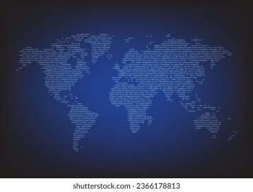 Künstliche Intelligenz Prompt Typografie mit Weltkarte Hintergrund. Vektorgrafik