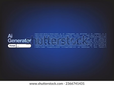 Artificial Intelligence Prompt Typography With Wolrd Map Background Infographic. Vector illustration