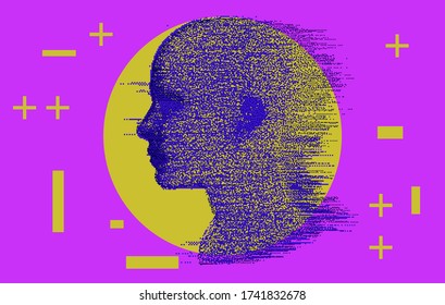 Artificial Intelligence Psychological Profiling Concept Distorted Stock ...