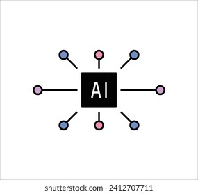 Artificial intelligence related icon concept outline style vector illustration.