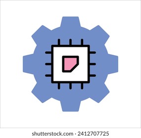 Icono de inteligencia artificial relacionado con el concepto de la ilustración del vector de estilo de contorno.