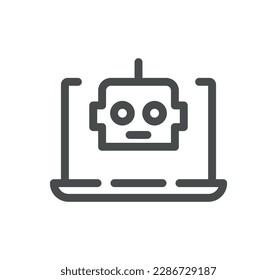 Artificial intelligence related icon outline and linear vector.