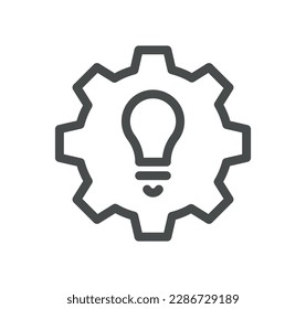 Esbozo de icono relacionado con inteligencia artificial y vector lineal.
