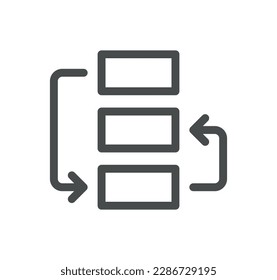 Artificial intelligence related icon outline and linear vector.