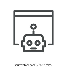 Artificial intelligence related icon outline and linear vector.