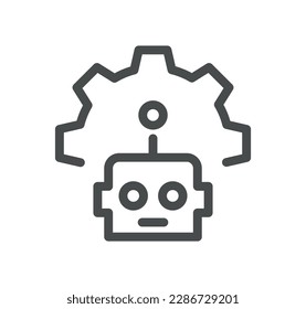 Artificial intelligence related icon outline and linear vector.