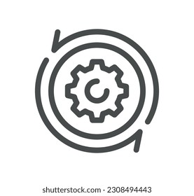 Artificial intelligence related icon outline and linear vector.