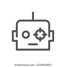 Symbolumriss für künstliche Intelligenz und lineare Vektorgrafik.
