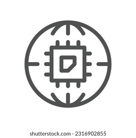 Artificial intelligence related icon outline and linear vector.
