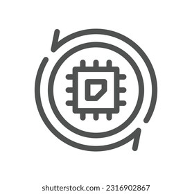 Artificial intelligence related icon outline and linear vector.
