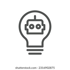 Artificial intelligence related icon outline and linear vector.
