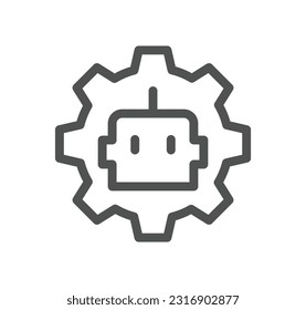 Artificial intelligence related icon outline and linear vector.
