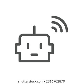 Artificial intelligence related icon outline and linear vector.
