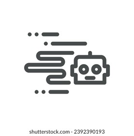 Esbozo de icono relacionado con inteligencia artificial y vector lineal.