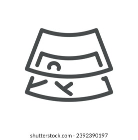 Artificial intelligence related icon outline and linear vector.