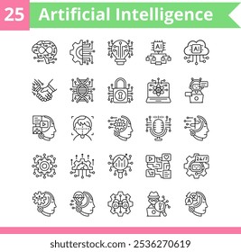 Artificial Intelligence related icon set