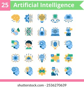 Artificial Intelligence related icon set