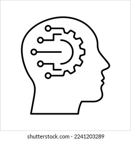 Künstliche Intelligenz verwandtes Vektorsymbol auf weißem Hintergrund. EPS10