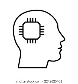 Icono de vector relacionado con inteligencia artificial sobre fondo blanco. EPS 10