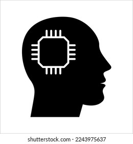 Künstliche Intelligenz verwandtes Vektorsymbol auf weißem Hintergrund. EPS10