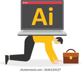 Inteligência artificial substituindo o conceito de trabalhos ilustração de estoque

