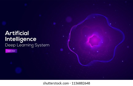 Artificial Intelligence responsive landing page design for deep learning system. Can be used for website and mobile app.