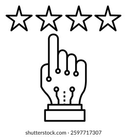 Artificial Intelligence Review and Analysis Vector Icon design with Editable Stroke