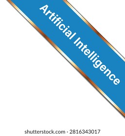 Artificial Intelligence Ribbon Banner Label Vector Illustration