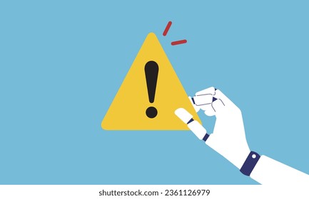 Artificial intelligence and risk mark illustration, vector