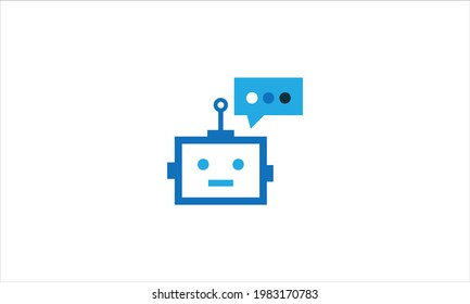 Artificial intelligence robot  chat icon logo design vector template illustration
